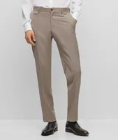 Slim-Fit Micro-Patterned Virgin Wool Trousers