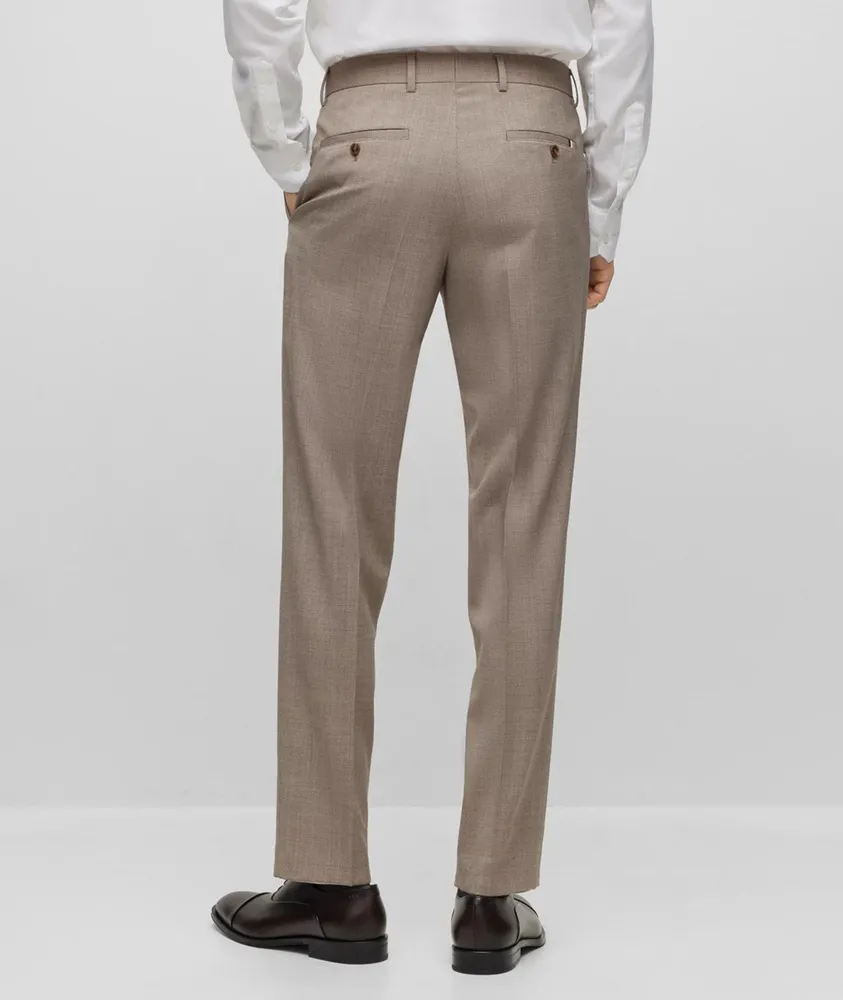 Slim-Fit Micro-Patterned Virgin Wool Trousers