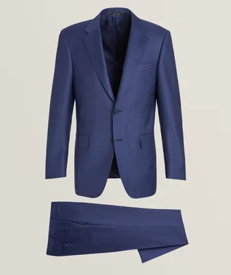 Contemporary-Fit Micro Neat Wool Suit