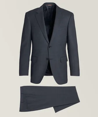 Chevron Stretch-Wool Suit