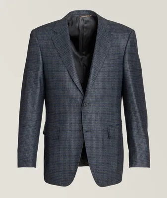 Checked Wool-Silk Sport Jacket
