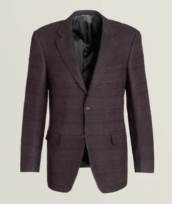 Textured Weave Stretch Wool-Cashmere Sport Jacket