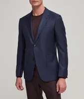 Textured Stretch Wool Sport Jacket