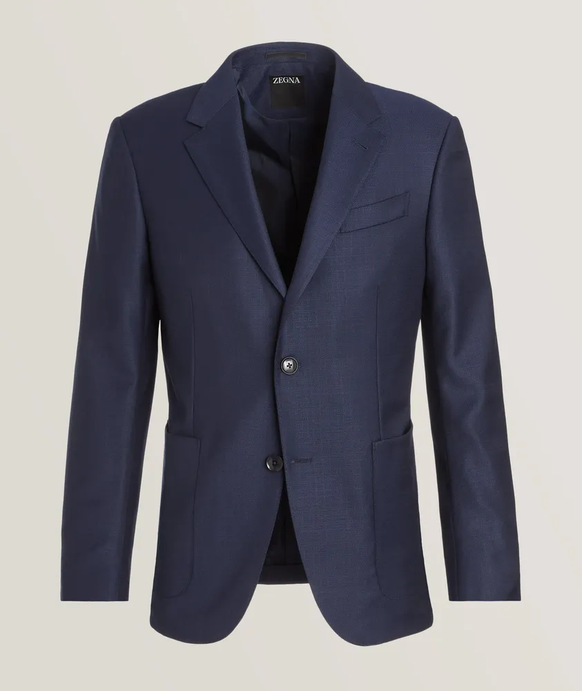 Textured Stretch Wool Sport Jacket