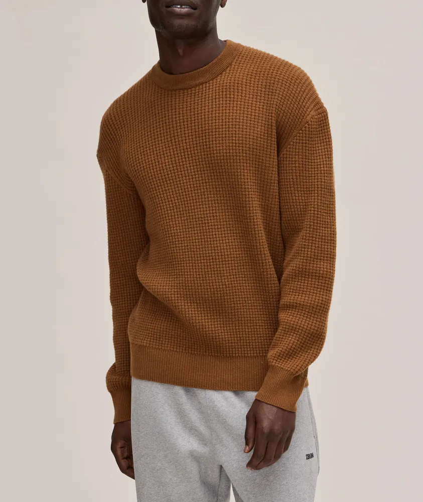 Waffle-Knit Oasi Cashmere Sweater