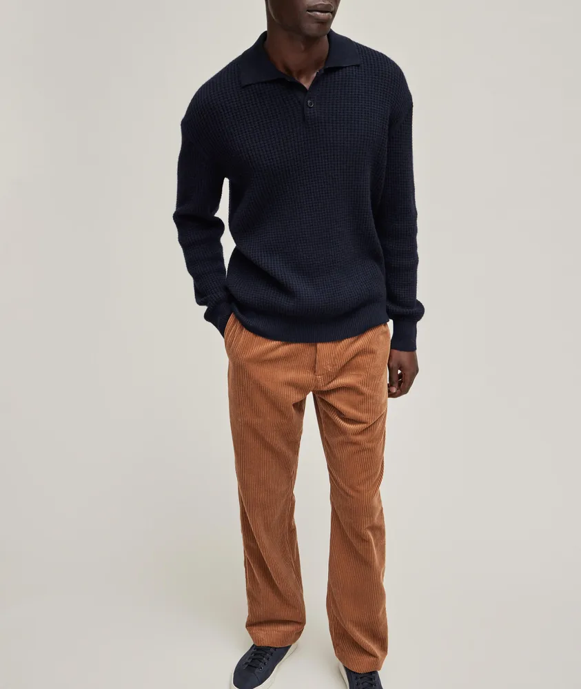 Oasi Cashmere Waffle-Knit Polo