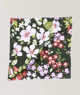 Floral Twill Silk Pocket Square