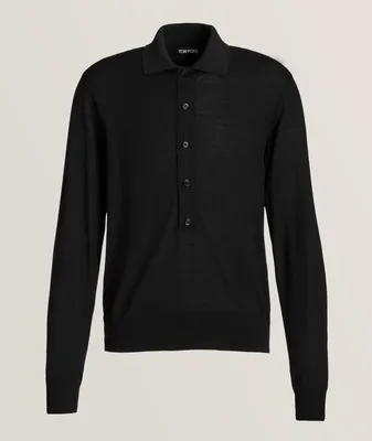 Stretch Merino Wool-Silk Polo