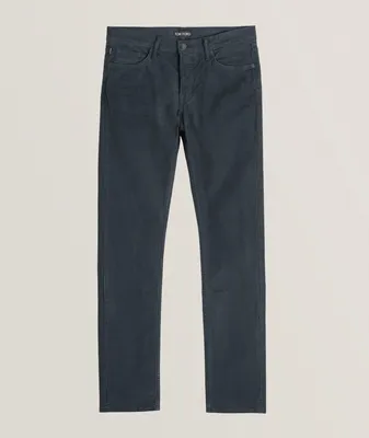 Slim-Fit Moleskin Cotton-Blend Jeans