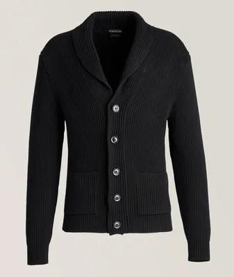 Wool-Silk Shawl Collar Cardigan