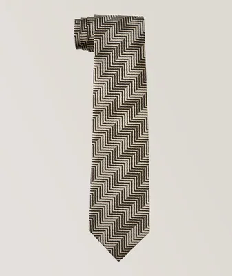 Herringbone Pattern Silk Tie