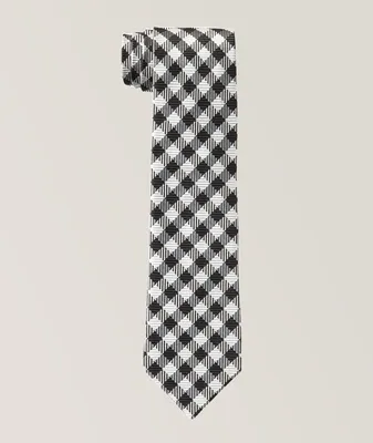 Checked Pattern Silk Tie