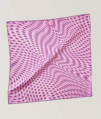 Stretching Polka Dot Print Silk Pocket Square