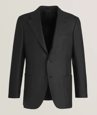 Herringbone Wool-Silk Sport Jacket