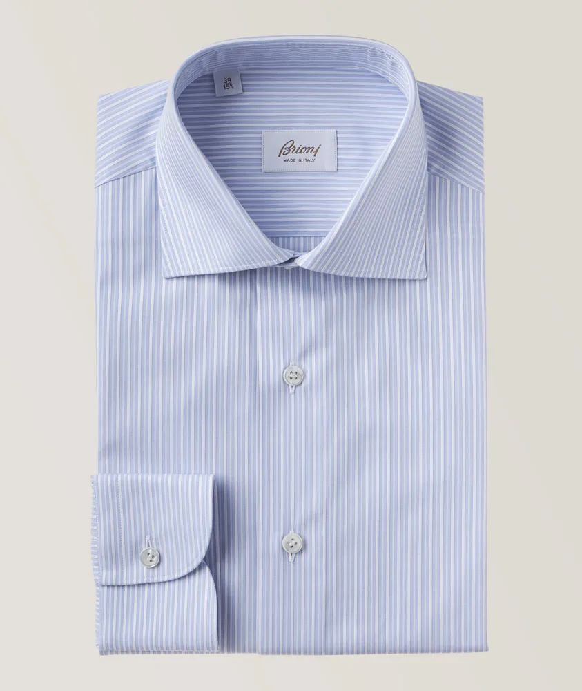 Texture Striped Cotton Dress Shirt