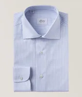 Texture Striped Cotton Dress Shirt