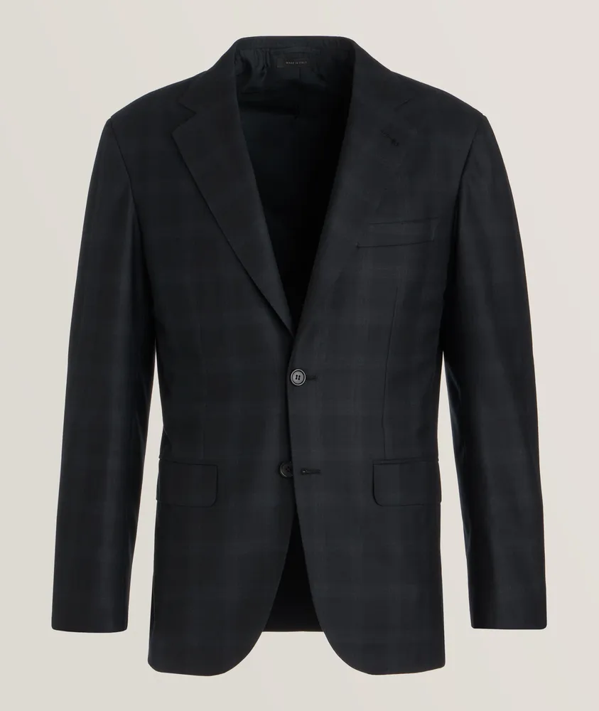 New Plume Virgin Wool Windowpane Suit