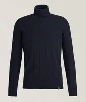 Wide Ribbed Cashmere-Silk Turtleneck