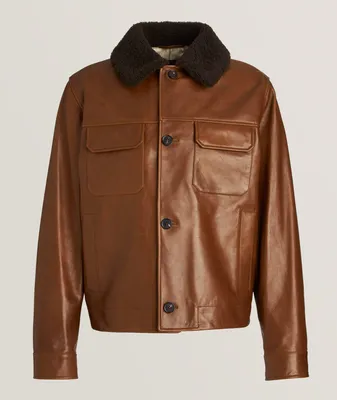 Reefton Shearling Collar Leather Jacket
