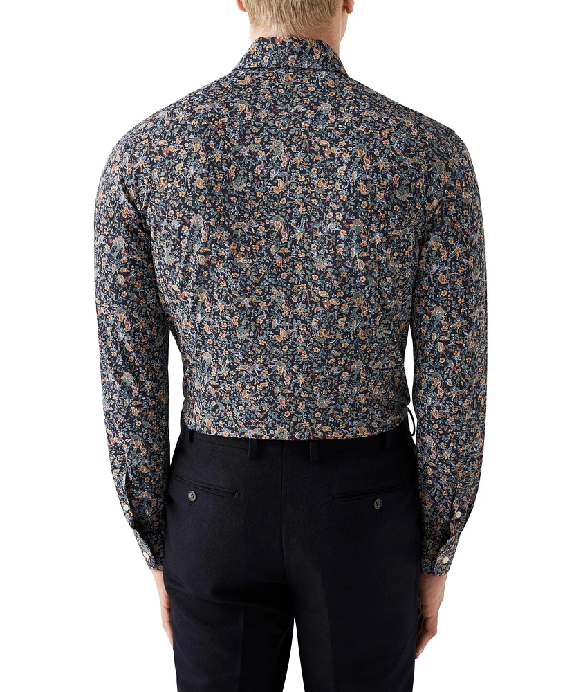 Slim Fit Floral Print Four-Way Stretch Shirt