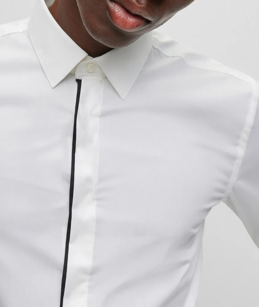 Slim-Fit Stretch-Cotton Twill Shirt