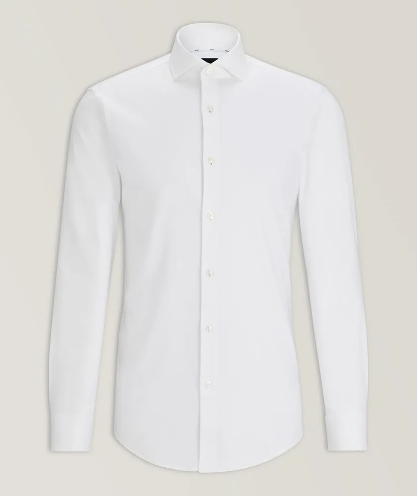 Slim-Fit Stretch-Cotton Twill Shirt