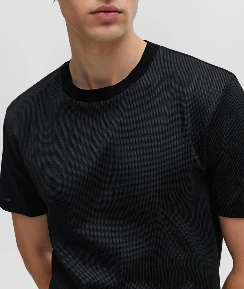 Tiburt Two-Toned Mercerized Structured Cotton T-Shirt