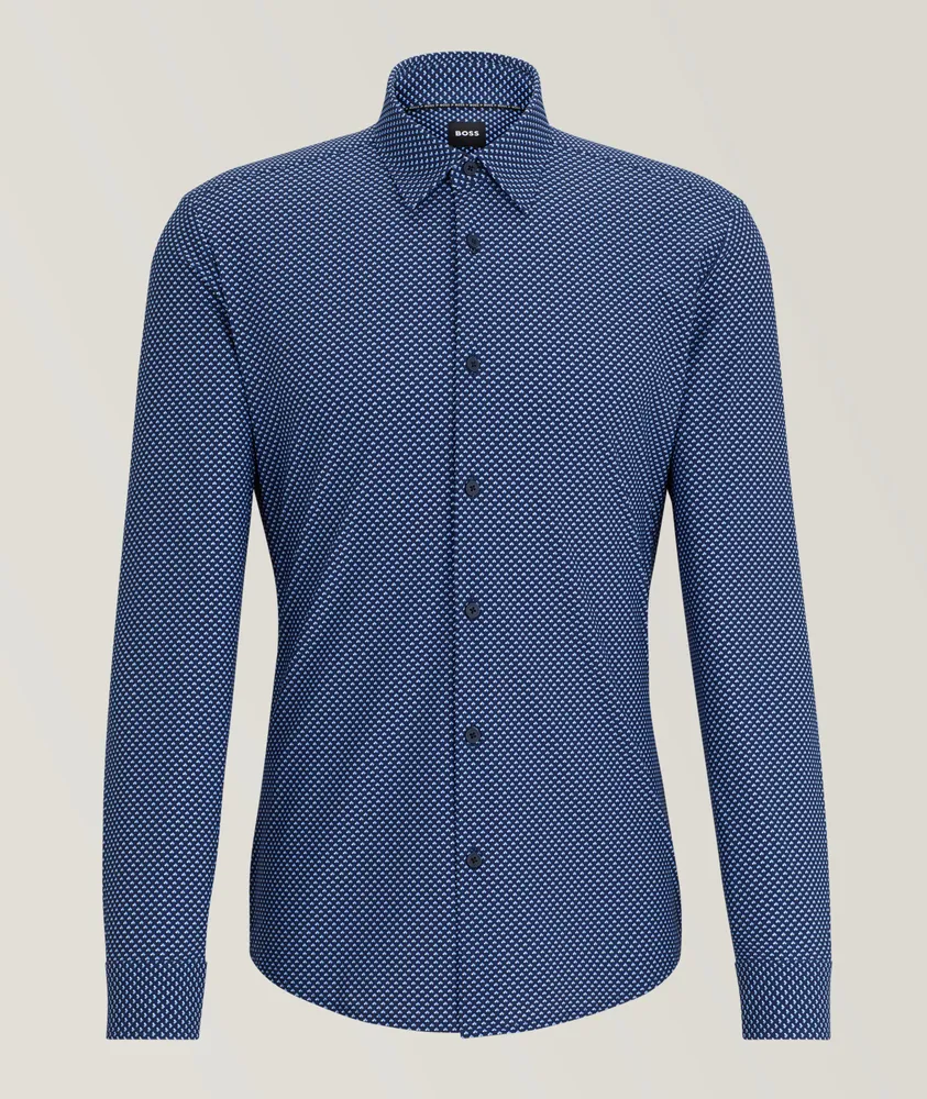 Geometric Performance-Stretch Sport Shirt