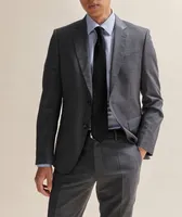 Slim Fit Checked Stretch-Wool Suit