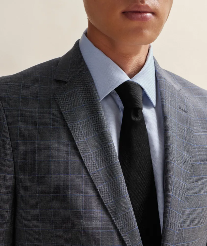 Slim Fit Checked Stretch-Wool Suit