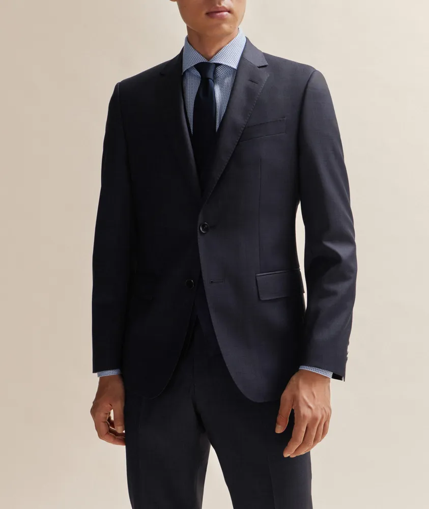 Slim-Fit Micro-Pattern Stretch-Wool Suit