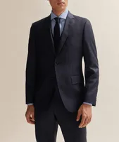 Slim-Fit Micro-Pattern Stretch-Wool Suit