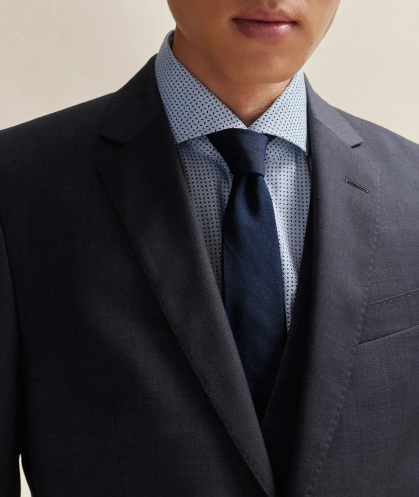 Slim-Fit Micro-Pattern Stretch-Wool Suit