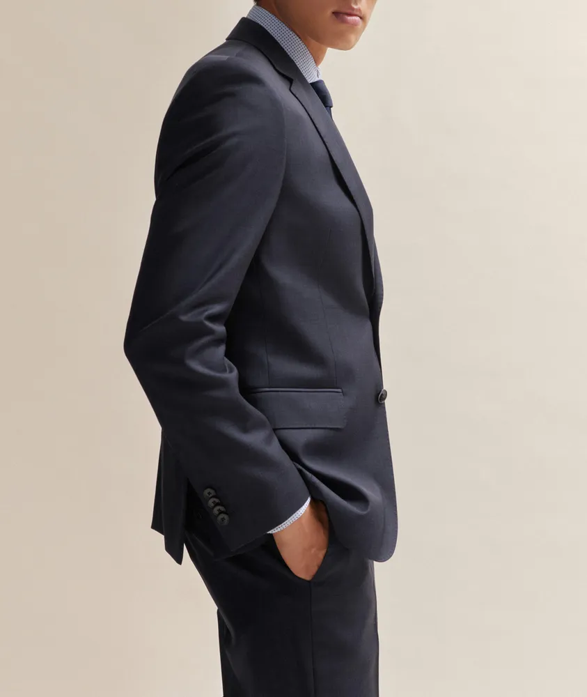 Slim-Fit Micro-Pattern Stretch-Wool Suit