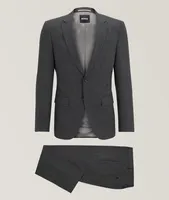 Slim-Fit Micro-Pattern Stretch-Wool Suit