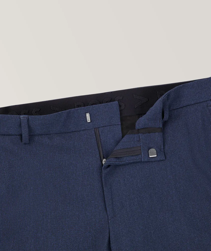 Slim Fit Micro-Pattern Trousers