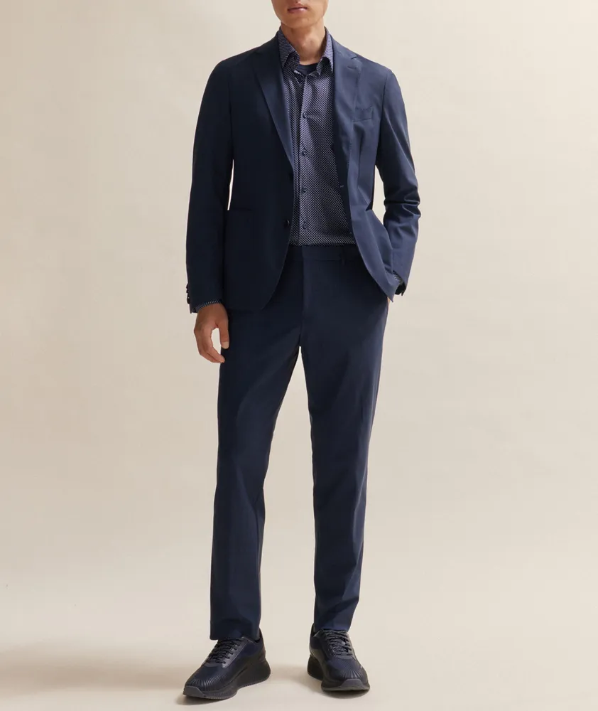 Slim Fit Micro-Pattern Trousers