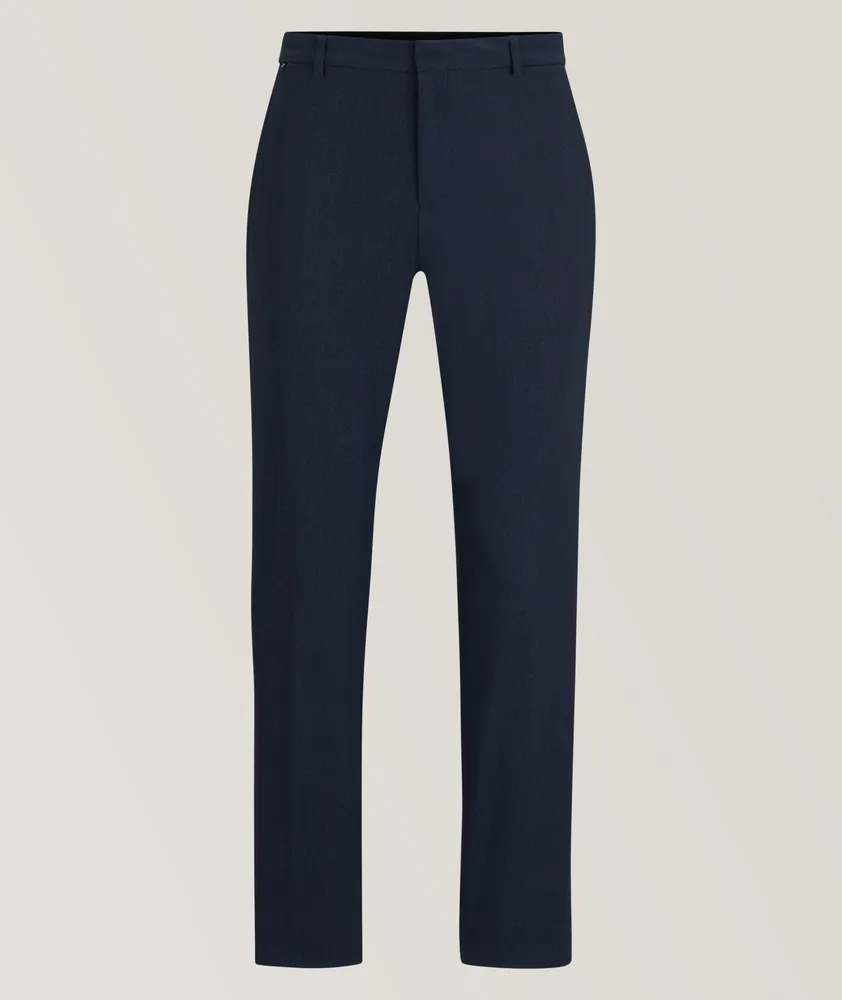 Slim Fit Micro-Pattern Trousers