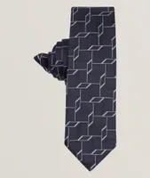 Geometric Silk Jacquard Tie