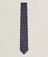 Geometric Silk Jacquard Tie