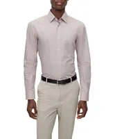 Slim Fit Checked Stretch-Cotton Dress Shirt