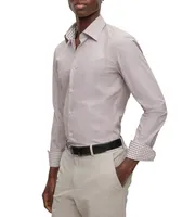 Slim Fit Checked Stretch-Cotton Dress Shirt