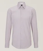 Slim Fit Checked Stretch-Cotton Dress Shirt