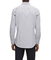 Striped Dot Stretch-Cotton Dress Shirt