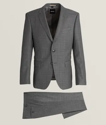 Slim-Fit Micro Check Virgin Wool Suit
