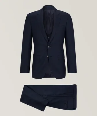 Slim-Fit Tonal Checkered Three-Piece Suit