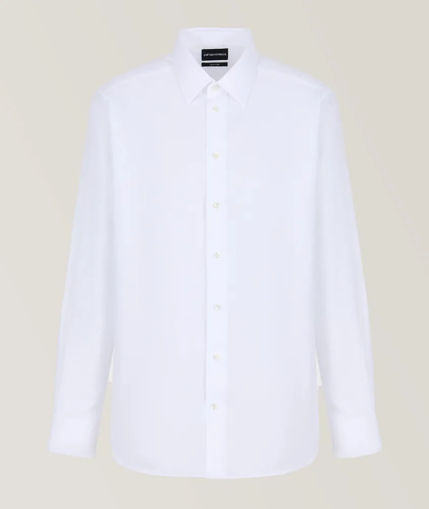 Micro-Pattern Poplin Cotton Dress Shirt