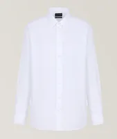 Micro-Pattern Poplin Cotton Dress Shirt