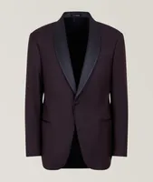 G-Line Micro Medallion Stretch-Wool Tuxedo Jacket