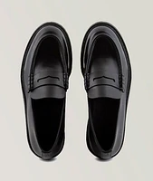 Chunky Sole Leather Loafers